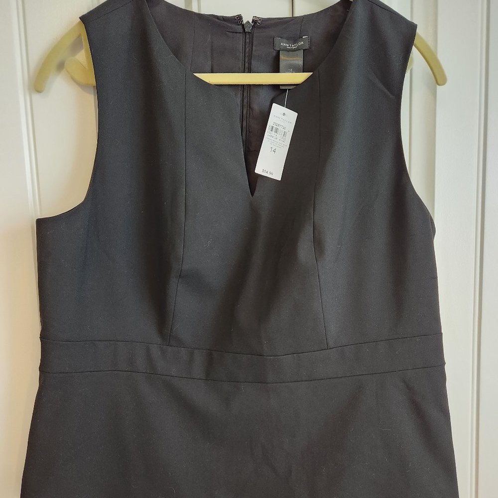 Sleeveless dressy or suit top, new with tags, black, size 14 (L)